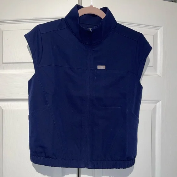 FIGS Navy Lomita Full Zip - Scrub Top / Vest - Picture 3 of 4
